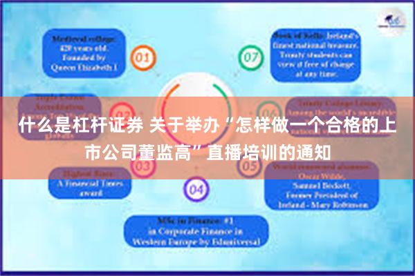 什么是杠杆证券 关于举办“怎样做一个合格的上市公司董监高”直播培训的通知