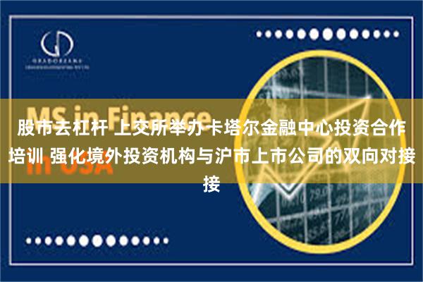 股市去杠杆 上交所举办卡塔尔金融中心投资合作培训 强化境外投资机构与沪市上市公司的双向对接