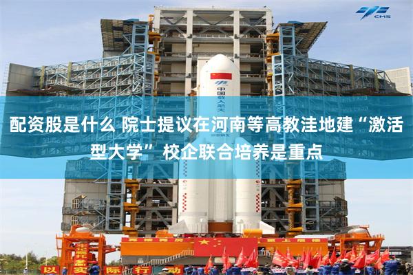 配资股是什么 院士提议在河南等高教洼地建“激活型大学” 校企联合培养是重点