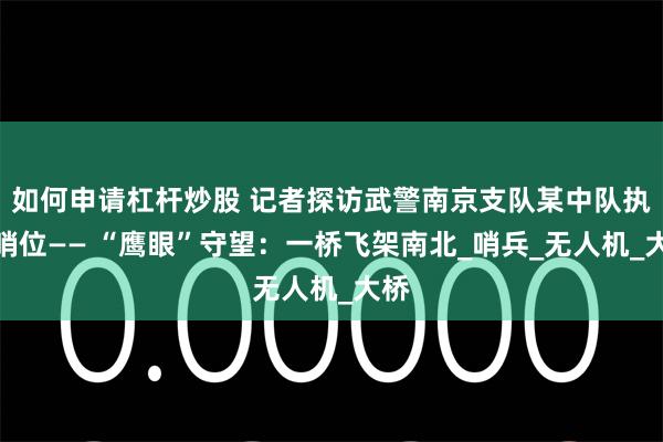 如何申请杠杆炒股 记者探访武警南京支队某中队执勤哨位—— “鹰眼”守望：一桥飞架南北_哨兵_无人机_大桥