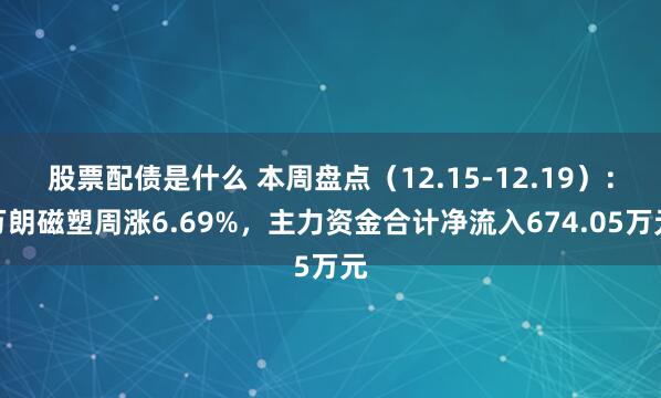 股票配债是什么 本周盘点（12.15-12.19）：万朗磁塑周涨6.69%，主力资金合计净流入674.05万元